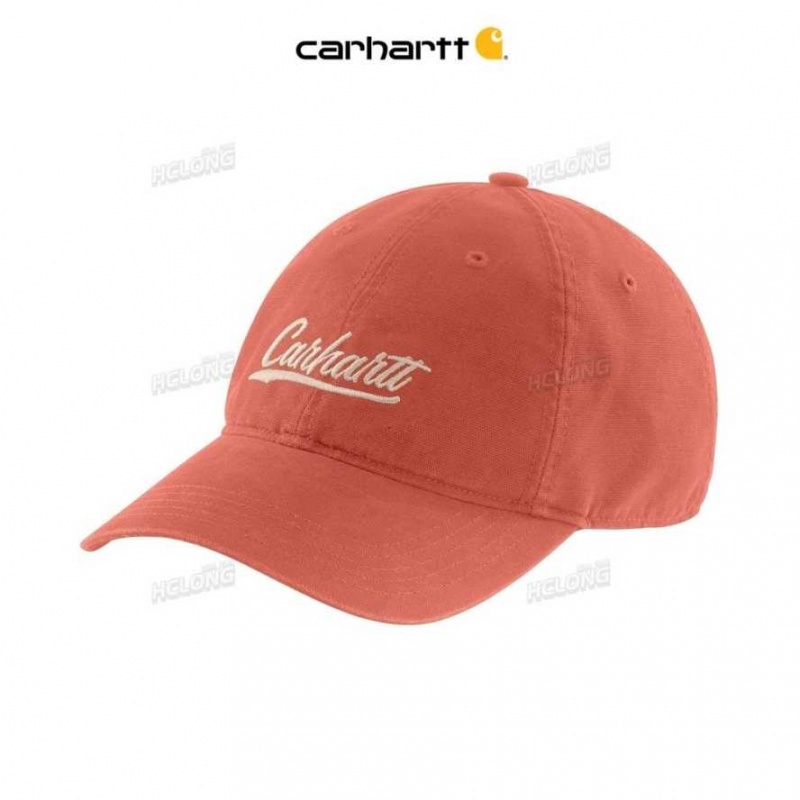 Orange Carhartt Tela Script Graphique Cap - Danmark BWE-7152326