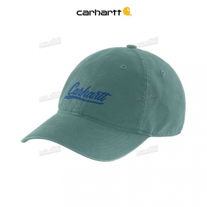 Vert Carhartt Tela Script Graphique Cap - Danmark RHR-5709821