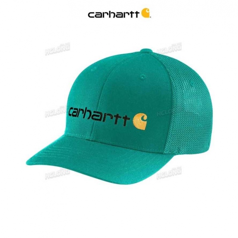 Vert Carhartt Rugged Flex Fitted Tela Mesh-Back Logo Graphique Cap - Danmark WLR-1022438