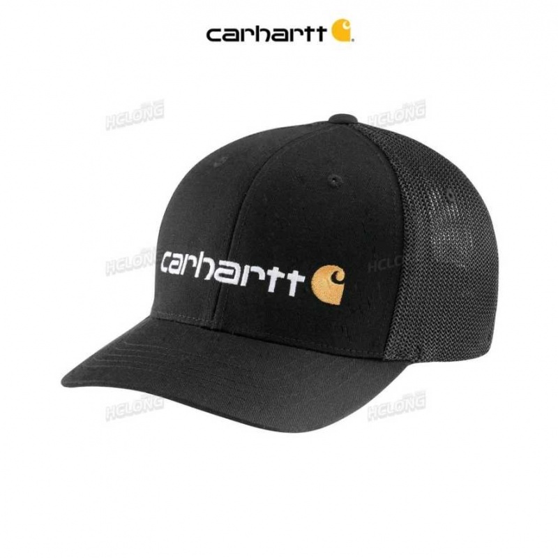 Noir Carhartt Rugged Flex Fitted Tela Mesh-Back Logo Graphique Cap - Danmark WGE-1960600