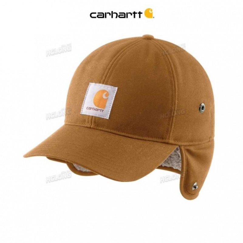 Marron Carhartt Rain Defender Tela Earflap Cap - Danmark ZCZ-3572101