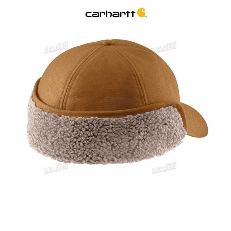 Marron Carhartt Rain Defender Tela Earflap Cap - Danmark ZCZ-3572101