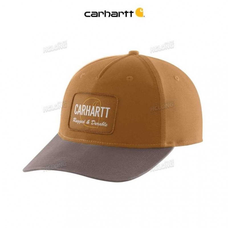 Marron Carhartt Tela Rugged Patch Cap - Danmark ZWW-1137048