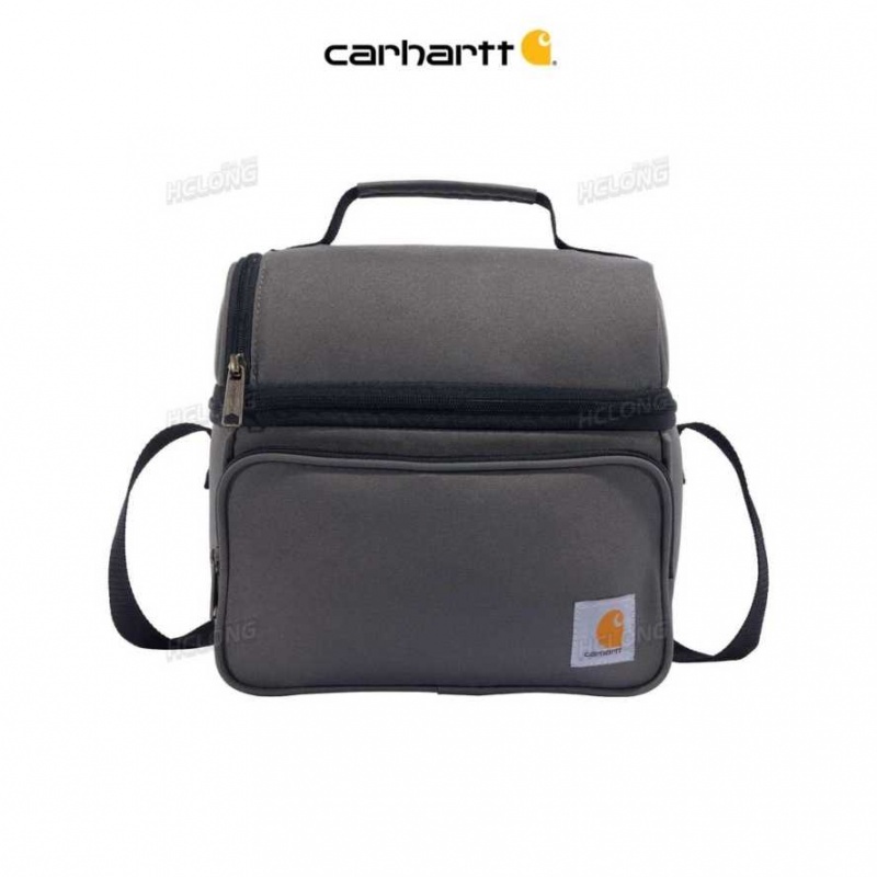 Gray Carhartt Insulated 12 Can Two Compartment Lunch Cooler - Danmark BTD-7455860