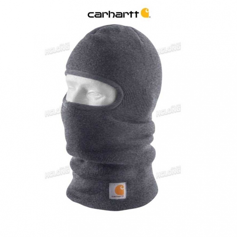 Coal Heather Carhartt Knit Insulated Face Mask Coal - Danmark RZU-0793089