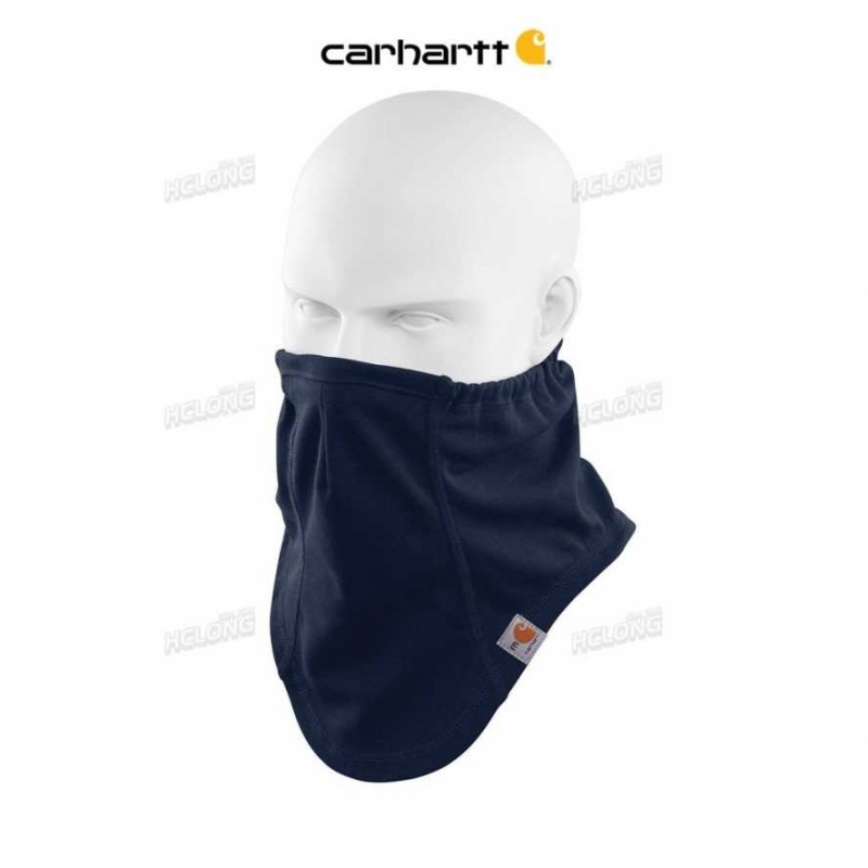 Bleu Marine Foncé Carhartt Flame Resistant Force Neck Gaiter Bleu Marine - Danmark BTC-6756234