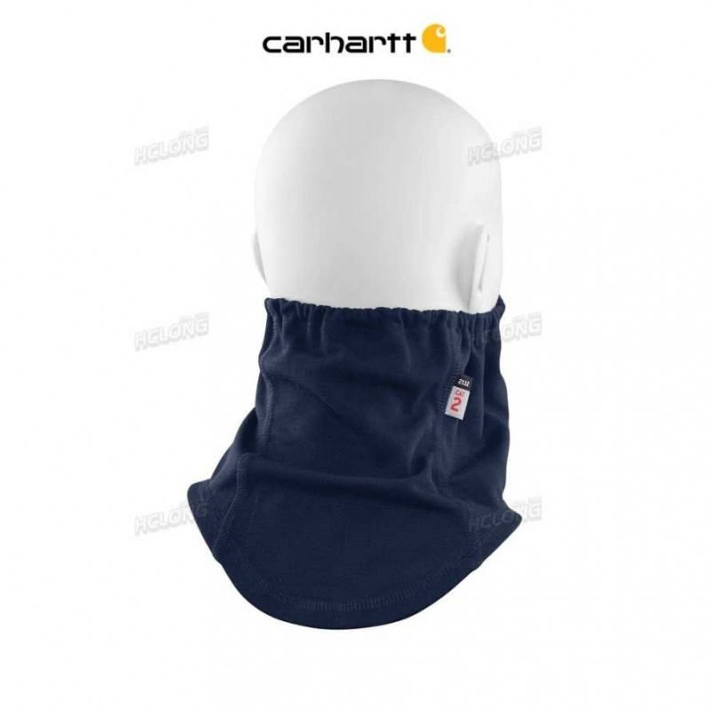 Bleu Marine Foncé Carhartt Flame Resistant Force Neck Gaiter Bleu Marine - Danmark BTC-6756234