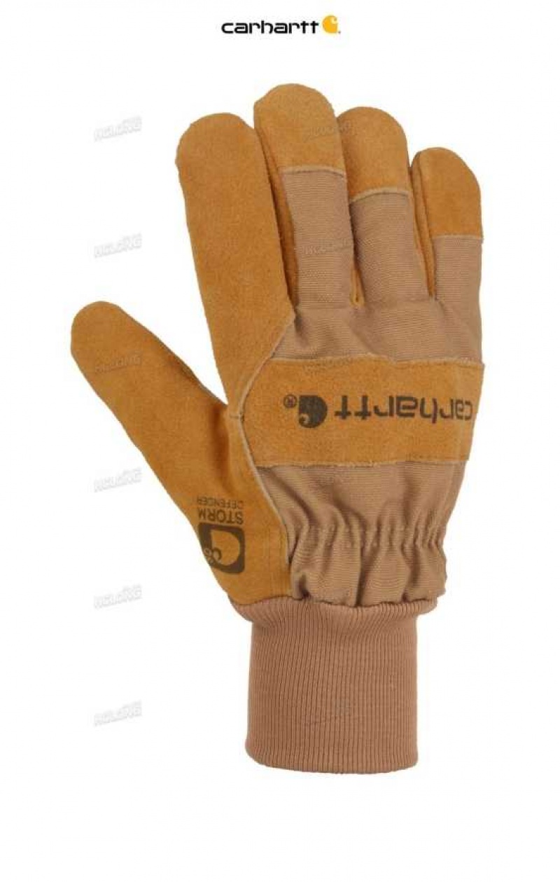 Marron Carhartt Insulated Synthétique Daim Knit Cuff Travail Glove - Danmark EKS-5691632