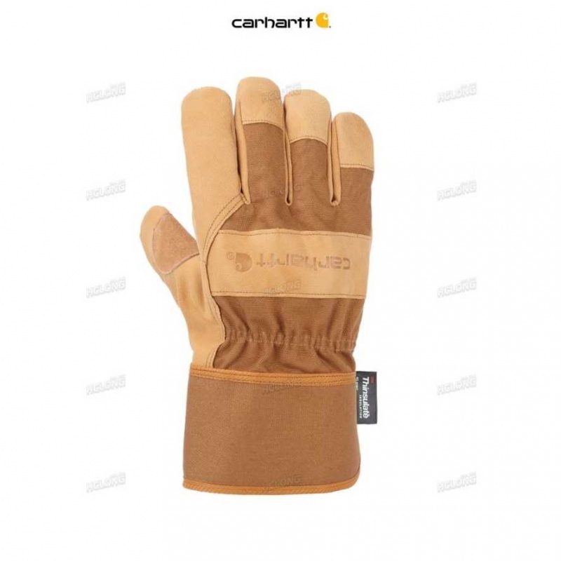 Marron Carhartt Insulated Grain Cuir Sécurité Cuff Travail Glove - Danmark FKU-8942507