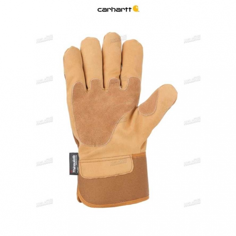 Marron Carhartt Insulated Grain Cuir Sécurité Cuff Travail Glove - Danmark FKU-8942507