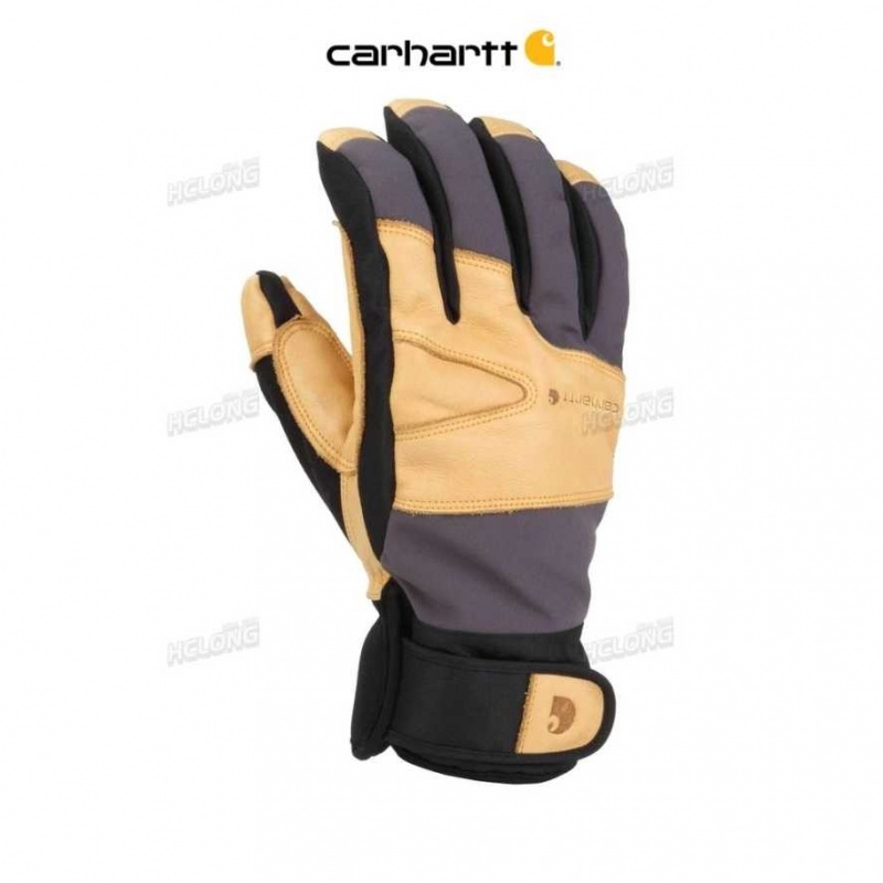 Grise Foncé Marron Carhartt D'hiver Dex Cow Grain Insulated Glove Grise Foncé - Danmark ELC-0555437