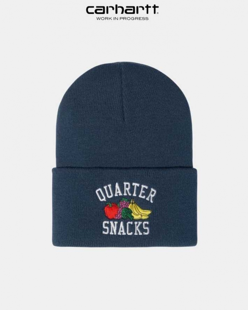 Bleu Carhartt Wip x Quartersnacks Watch Hat - Danmark OXH-0633274