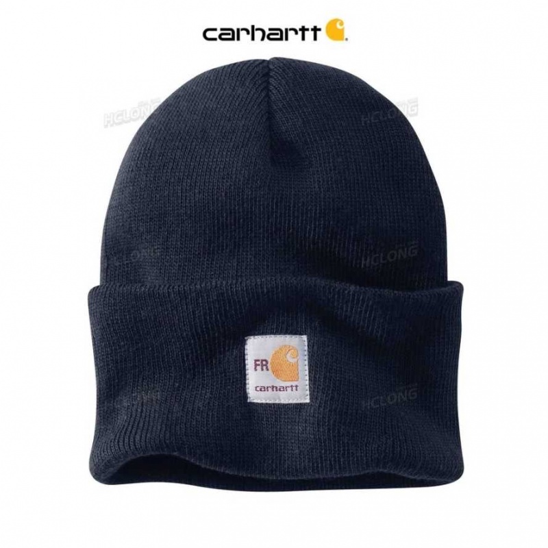 Bleu Marine Foncé Carhartt Flame-Resistant Knit Watch Hat Bleu Marine - Danmark HGE-6249494