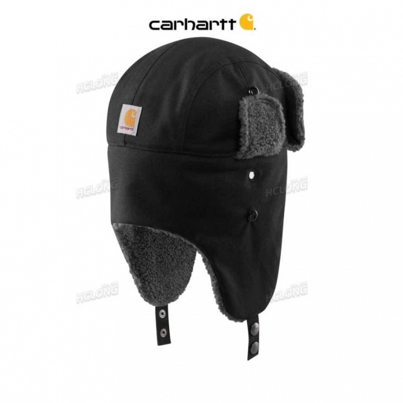 Noir Carhartt Rain Defender Tela Trapper Hat - Danmark UFC-7191331