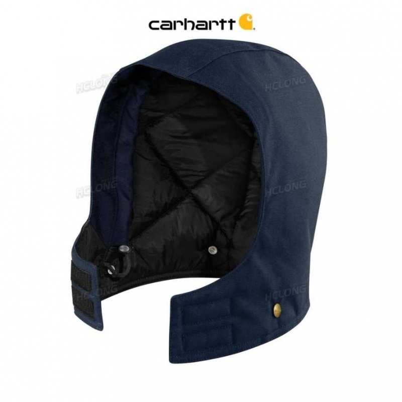 Bleu Marine Foncé Carhartt Firm Duck Insulated Hood Bleu Marine - Danmark RUL-3252455