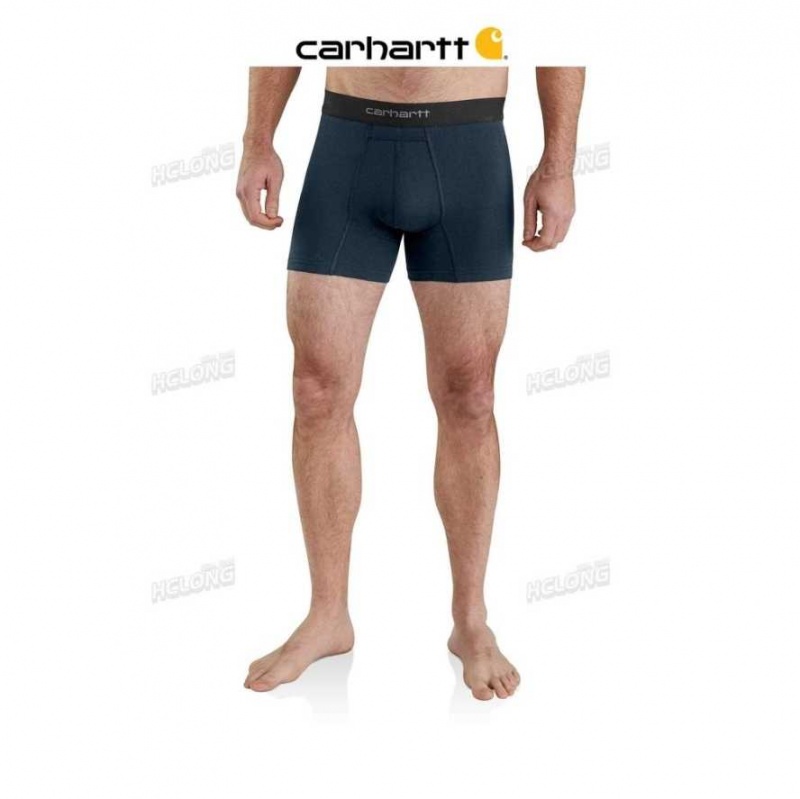 Bleu Marine Carhartt 5 Basic Boxer Brief 2-Pack Bleu - Danmark QMC-6701211