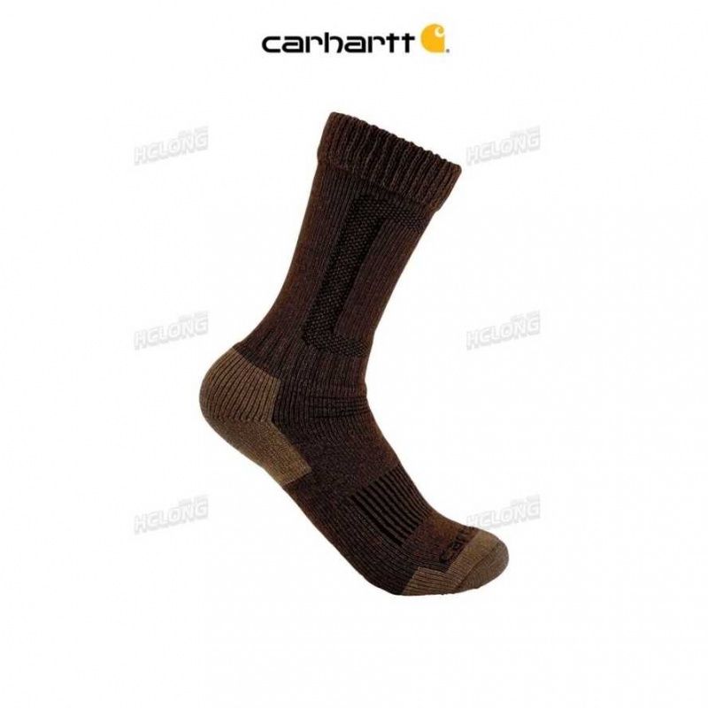 Marron Carhartt Heavyweight Merino Laine Blend Steel Embout Boot Sock - Danmark NNL-0268191