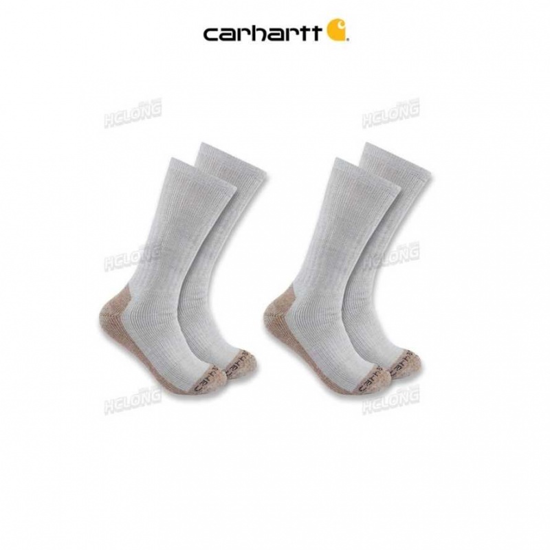 Gray Carhartt Midweight Steel Embout Boot Sock 2-Pack - Danmark RIG-4853419