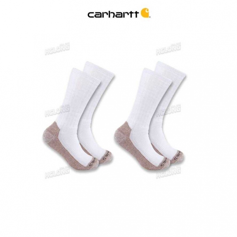 Blanche Carhartt Midweight Steel Embout Boot Sock 2-Pack - Danmark UEW-4127501