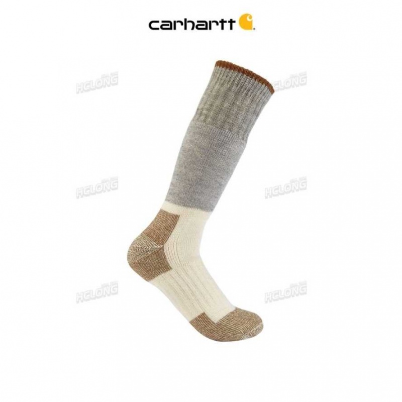 Marron Carhartt Arctic Heavyweight Merino Laine Blend Boot Sock - Danmark QMO-3507329