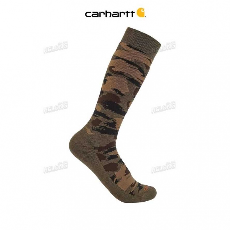 Marron Camouflage Carhartt Heavyweight Camo Boot Sock Marron - Danmark GQA-8536824