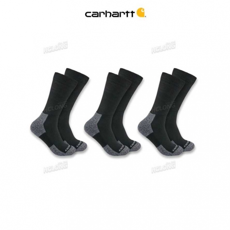 Noir Carhartt Legere Stretch Top Crew Sock 3-Pack - Danmark KLU-7071337