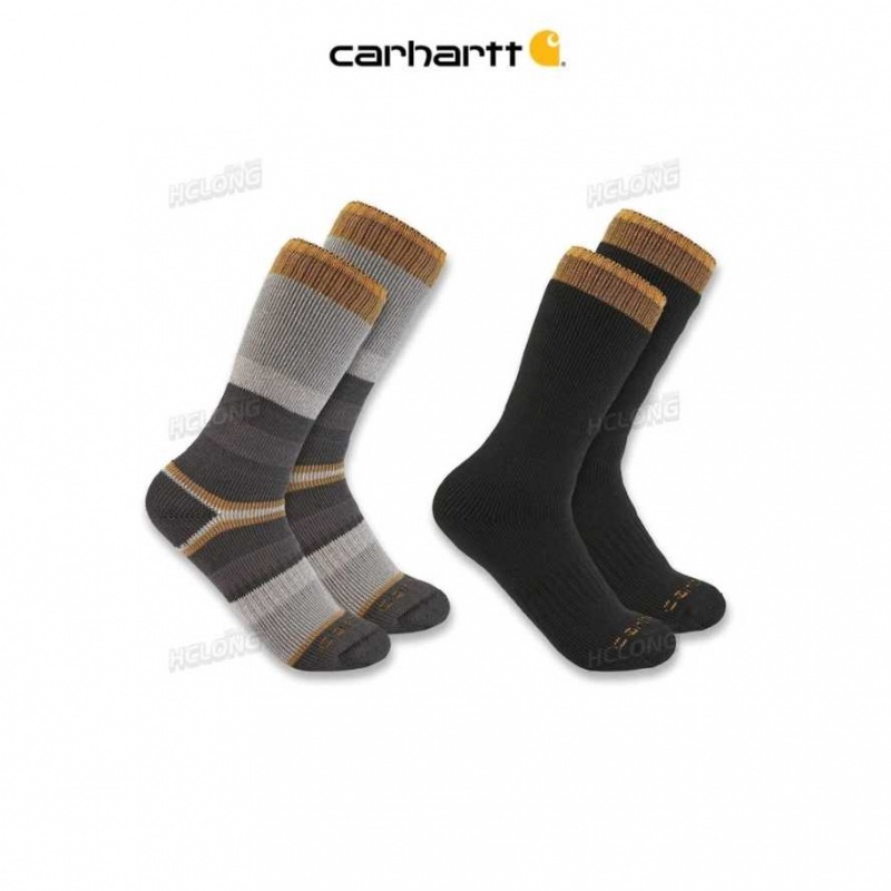 Gray Carhartt Heavyweight Crew Sock 2-Pack - Danmark DGP-9374922