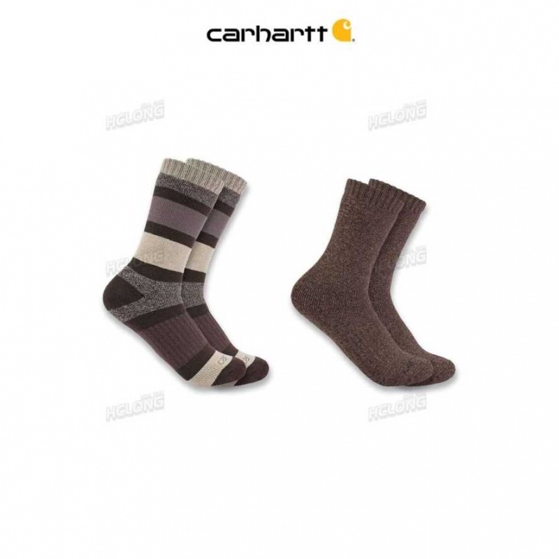 Desert Carhartt Heavyweight Crew Sock 2-Pack - Danmark ATA-8302682