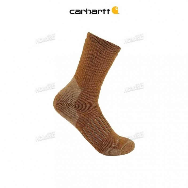 Oiled Walnut Carhartt Heavyweight Synthétique-Laine Blend Crew Sock Oiled - Danmark BHS-4978486