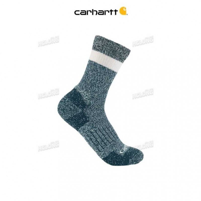 Bleu Carhartt Midweight Crew Sock - Danmark XWU-3948106