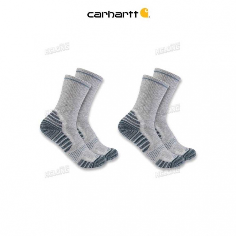 Asphalt Heather Nep Carhartt Force Midweight Synthétique-Laine Blend Crew Sock 2-Pack Asphalt Heather - Danmark JTR-5219478