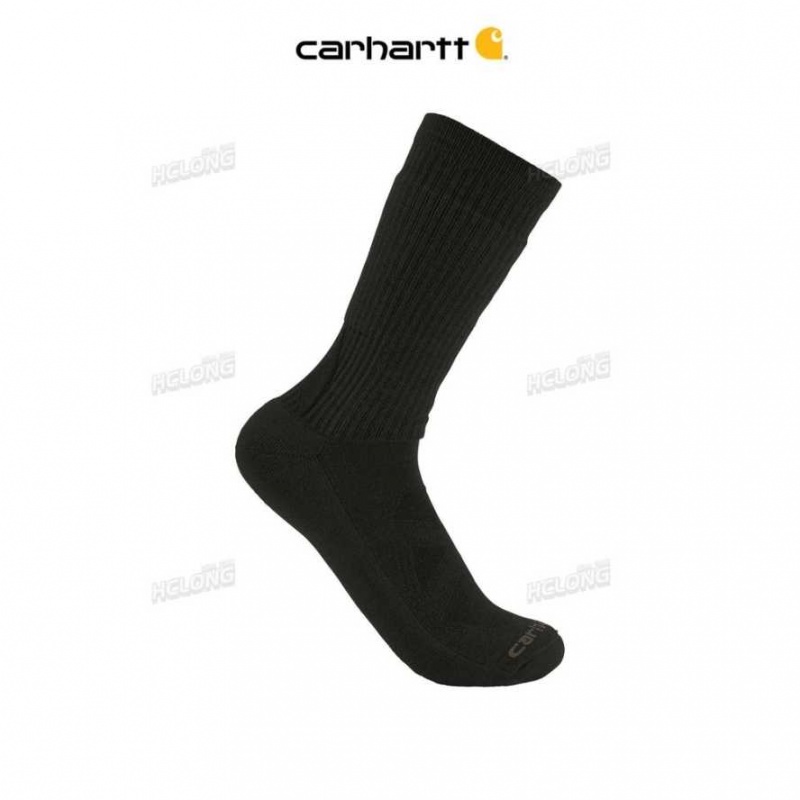 Noir Carhartt Midweight Merino Laine Blend Uniform Crew Sock - Danmark CUJ-4331506