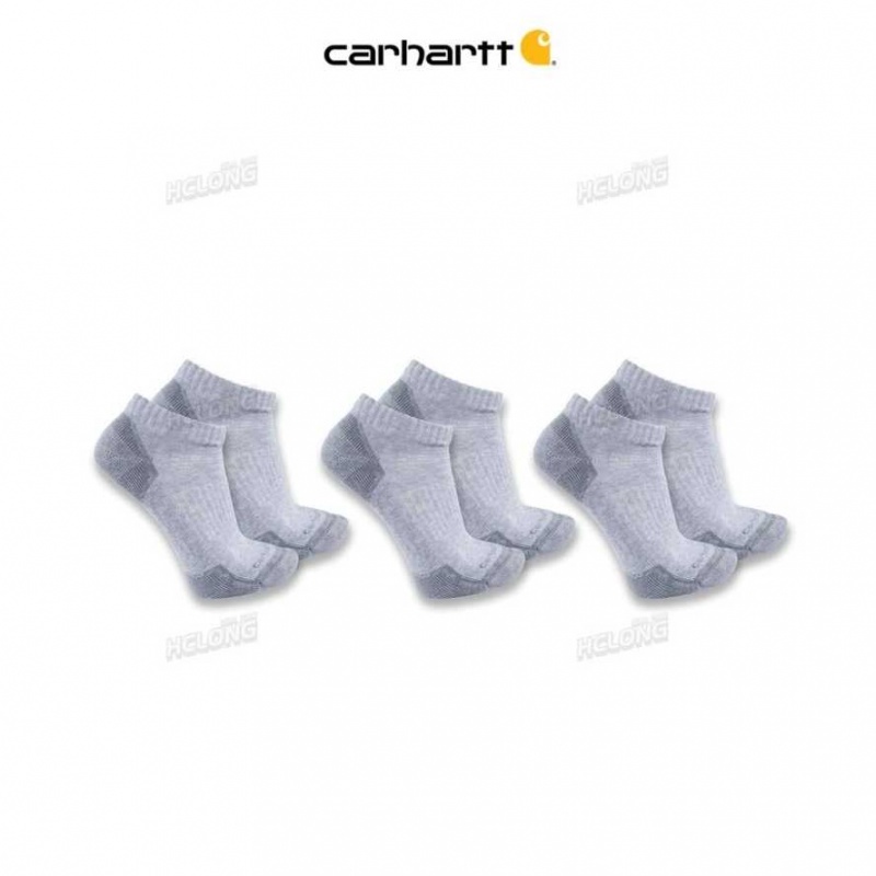 Gray Carhartt Midweight Coton Blend Low Cut Sock 3-Pack - Danmark QDI-2898156