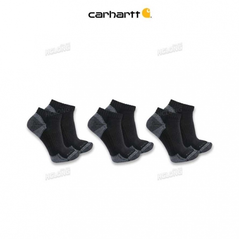 Noir Carhartt Midweight Coton Blend Low Cut Sock 3-Pack - Danmark LCR-1227218