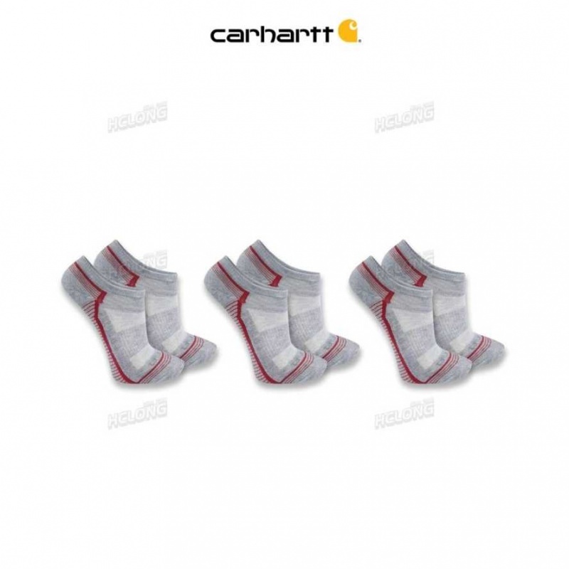 Gray Carhartt Force Midweight Low-Cut Sock 3 Pack - Danmark OOR-8099625