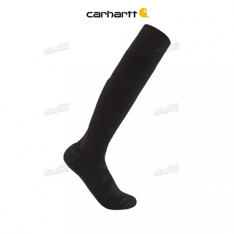 Noir Carhartt Heavyweight Merino Laine Blend Over-The-Calf Sock - Danmark BAS-2651870