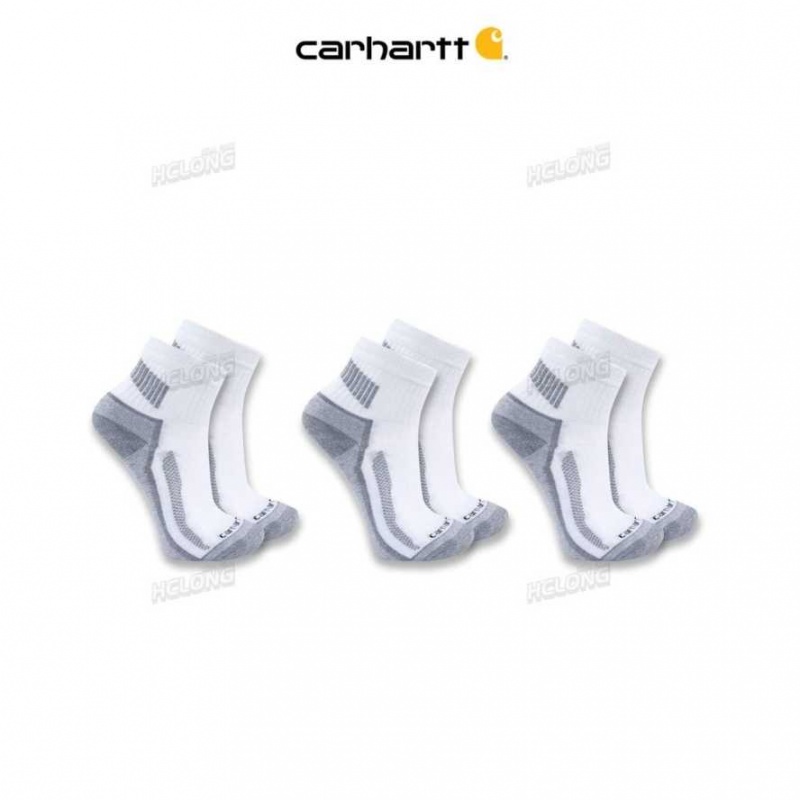 Blanche Carhartt Force Midweight Quarter Sock 3-Pack - Danmark PZP-1168808