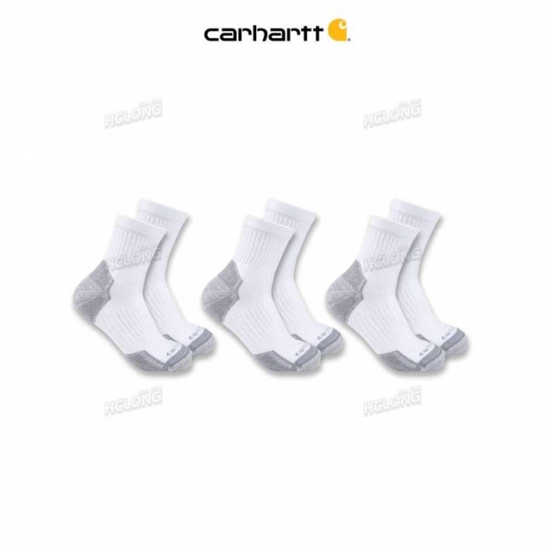 Blanche Carhartt Midweight Coton Blend Quarter Sock 3-Pack - Danmark DNW-5956096