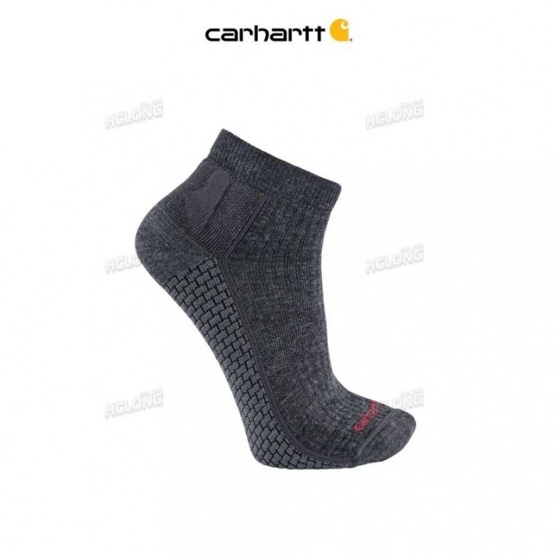 Carbon Heather Carhartt Force Grid Midweight Merino Laine Blend Quarter Sock Carbon - Danmark FZI-2640123