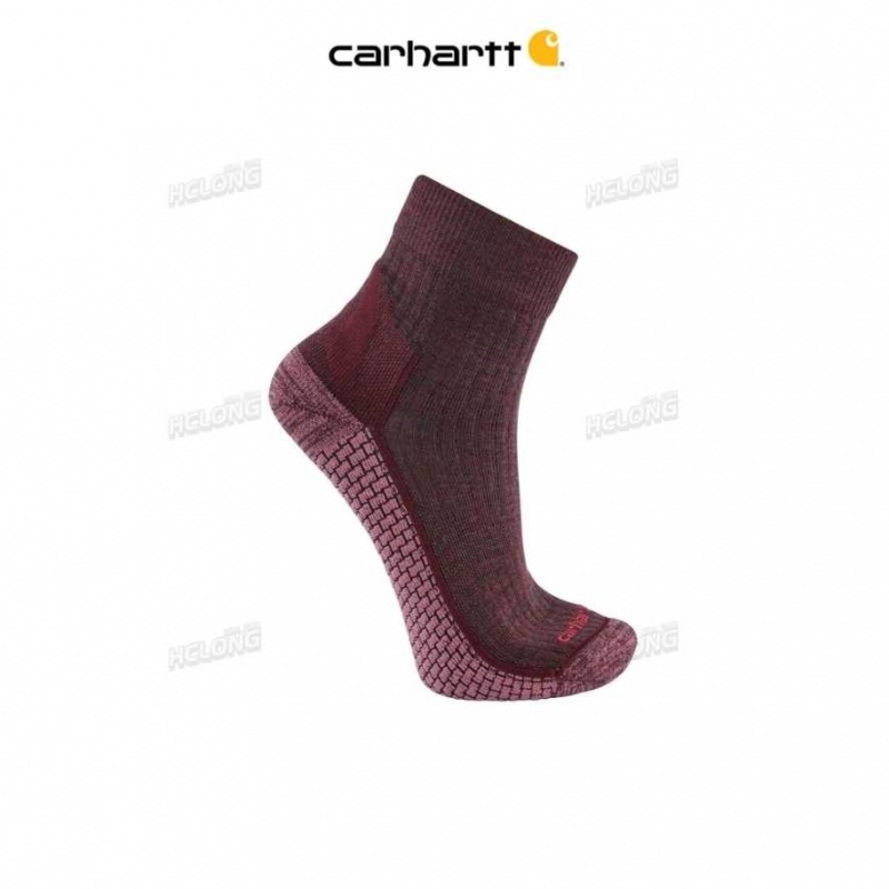 Berry Carhartt Force Grid Midweight Corta Crew Sock - Danmark VXC-0175593