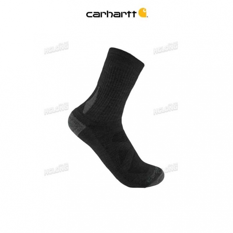 Noir Carhartt Heavyweight Merino Laine Blend Corta Crew Sock - Danmark PON-4370375