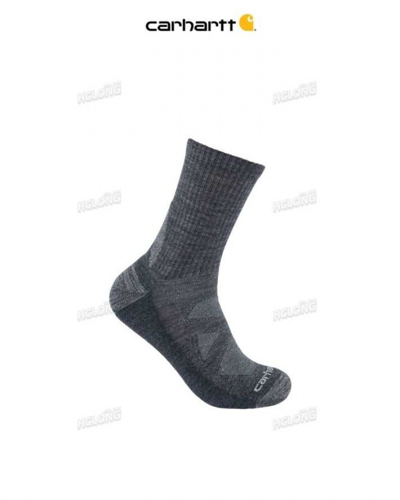 Carbon Heather Carhartt Midweight Merino Laine Blend Corta Crew Sock Carbon - Danmark AIO-5882671