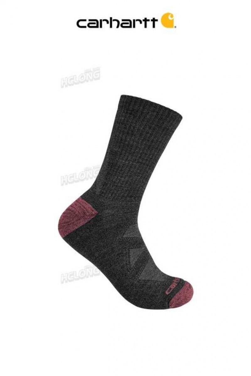 Carbon Heather Carhartt Midweight Merino Laine Blend Corta Crew Sock Carbon - Danmark KDU-1998475