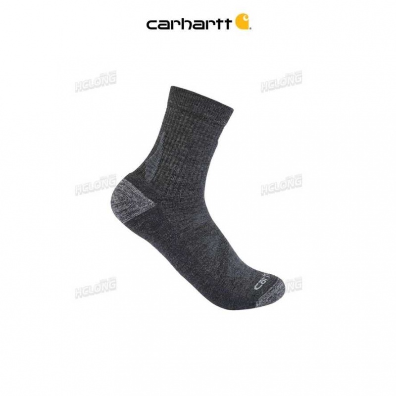 Carbon Heather Carhartt Heavyweight Merino Laine Blend Corta Crew Sock Carbon - Danmark IHL-6060204