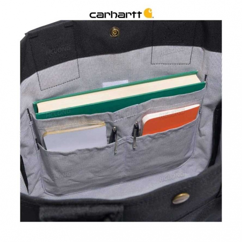 Noir Carhartt Vertical Snap Tote - Danmark RJK-5083519