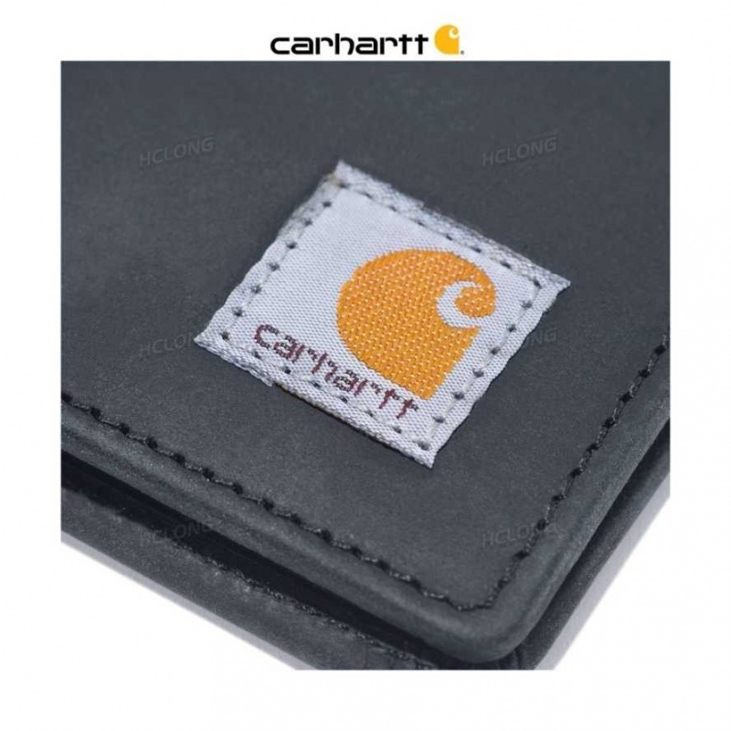 Noir Carhartt Saddle Cuir Bifold - Danmark GHP-7858086