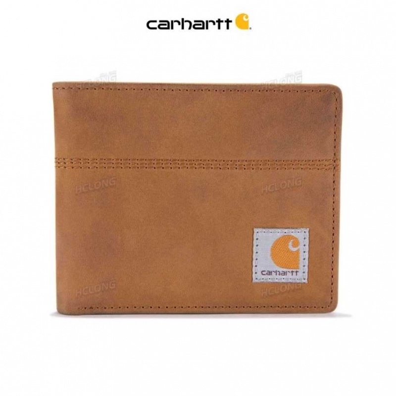 Marron Carhartt Saddle Cuir Bifold - Danmark RRM-7871391