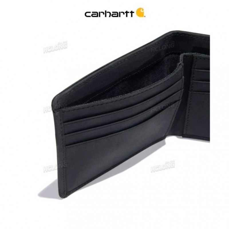 Noir Carhartt Saddle Cuir Bifold - Danmark GHP-7858086