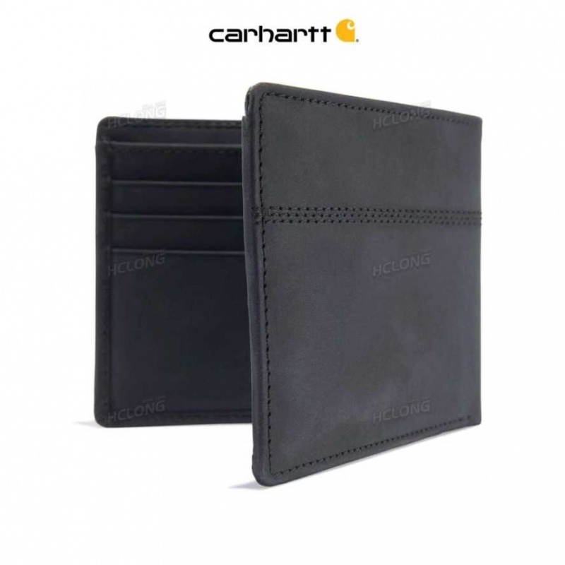 Noir Carhartt Saddle Cuir Bifold - Danmark GHP-7858086