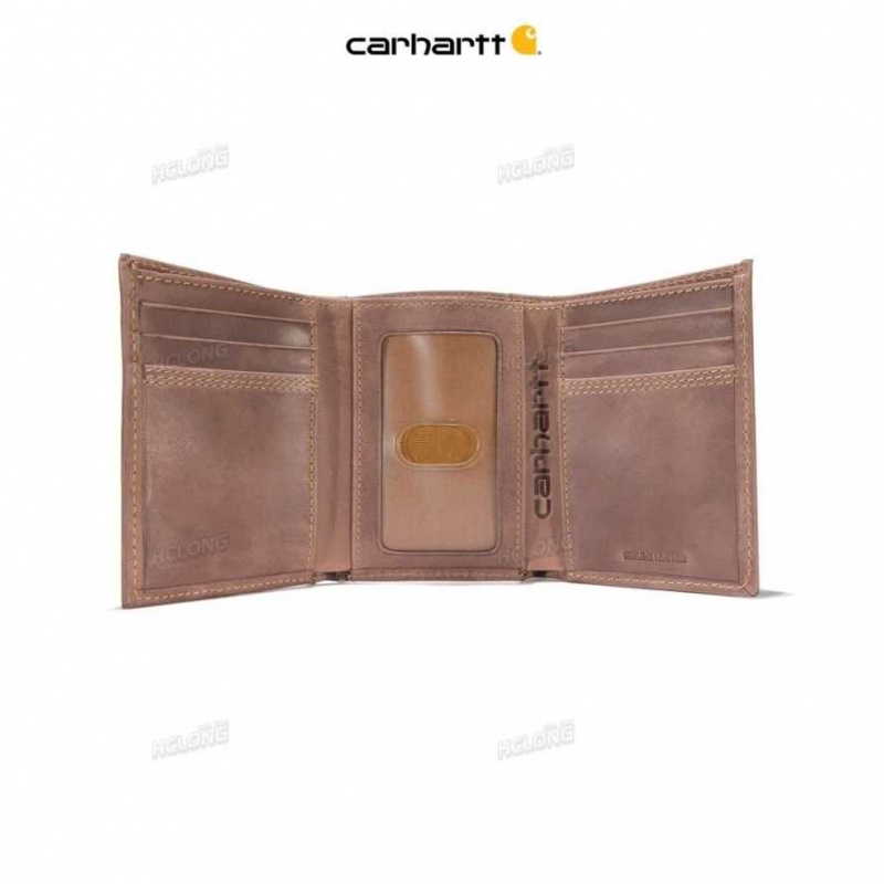 Marron Carhartt Detroit Trifold Wallet - Danmark FJR-6007294